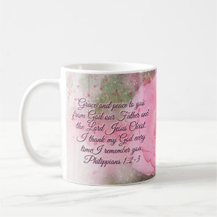 Philippinen 1:2-3 Gnade und Frieden für dich Rose  Kaffeetasse