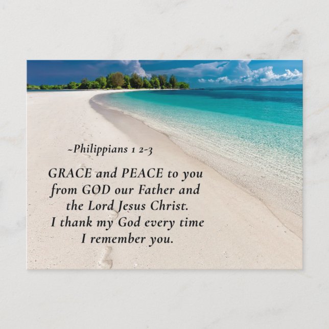 Philippinen 1:2 Gnade und Frieden für euch Bibelve Postkarte (Vorderseite)