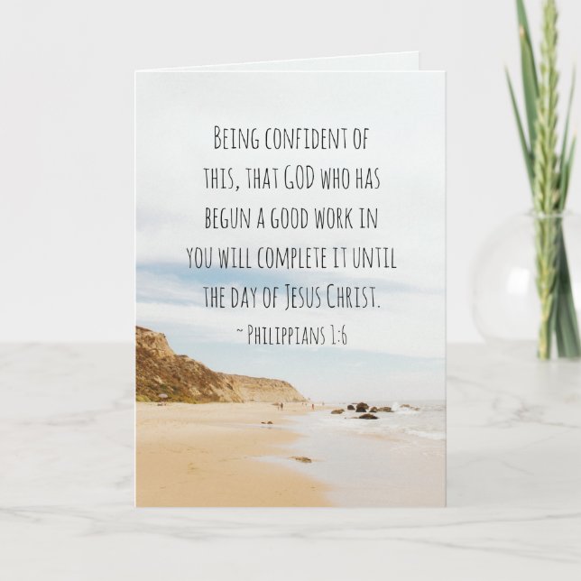 Philippinen 1:6 GOD, der eine gute Arbeit begonnen Karte (Vorderseite)
