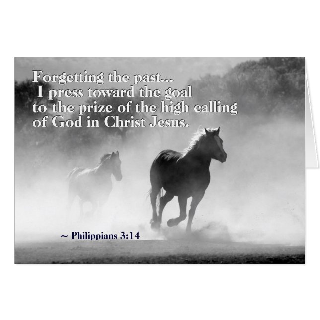 Philippinen 3:13-14 Ich drücke auf das Ziel, Karte (Vorderseite (Horizontal))
