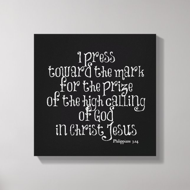 Philippinen 3,14 Bibelverse Leinwanddruck (Vorderseite)