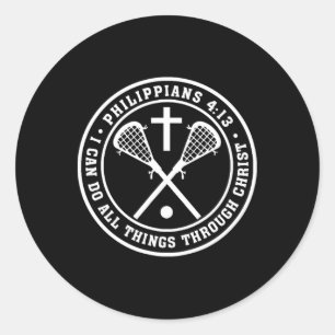 Philippinen 413 Christliches Lacrosse Cross Jesus  Runder Aufkleber