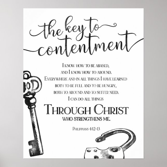 Philippinen 4:12 ALLE DURCH DIE CHRISTLICHE Schrif Poster (Vorne)