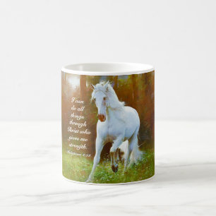 Philippinen 4:13 Alles durch Christus, Pferd Kaffeetasse