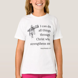 Philippinen 4:13 Bibelschrift KJV Quote Girl's T-Shirt