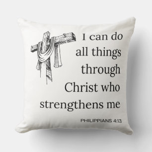 Philippinen 4:13 Bibelschrift KJV Zitat Kissen