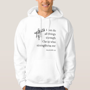 Philippinen 4:13 Bibelschrift KJV Zitat Männer Hoodie