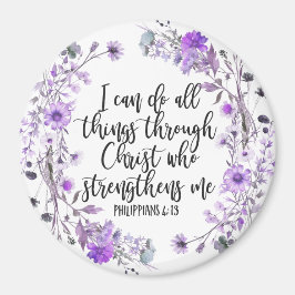 Philippinen 4:13 Bibelschrift Lila Lavendel Magnet