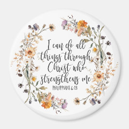 Philippinen 4:13 Bibelschrift Verse Floral Magnet