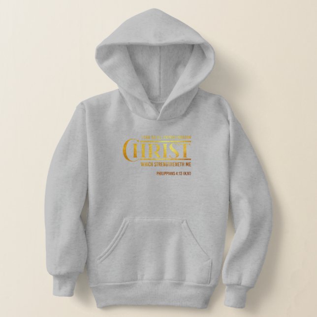 Philippinen 4:13 Bibelverse KJV Quote Boys Hoodie (Ablage )