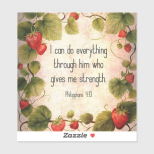 Philippinen 4:13 Bibelverse über zeitloses Design Aufkleber