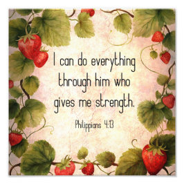 Philippinen 4:13 Bibelverse über zeitloses Design Fotodruck