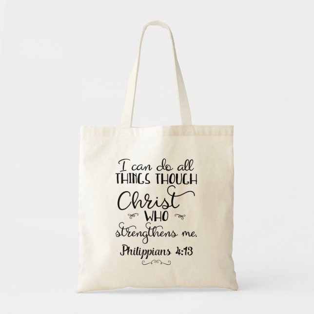 Philippinen 4:13 Christliche Bibelverse Glaubensst Tragetasche (Vorne)
