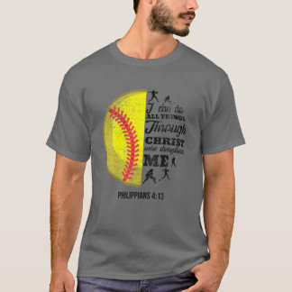 Philippinen 4:13 Christlicher Softball Funny Bible T-Shirt
