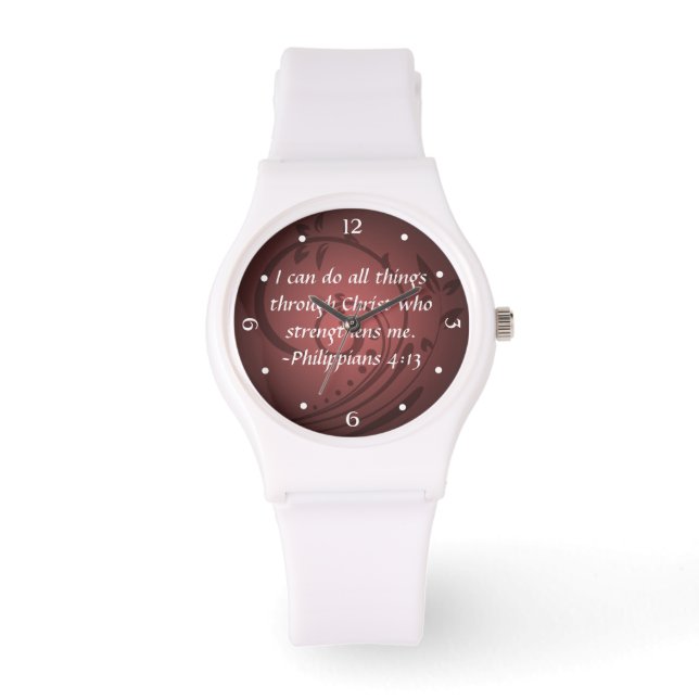 Philippinen 4:13 Christliches Bibelverse Armbanduhr (Vorderseite)