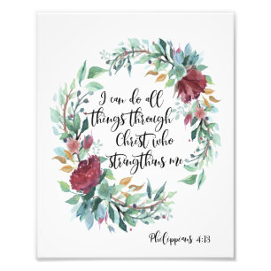 Philippinen 4:13 Ich kann alles durch Christus tun Fotodruck