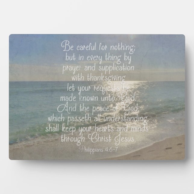Philippinen 4:13 Peace Bible Verse Beach Christlic Fotoplatte (Vorderseite)