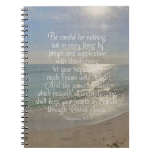 Philippinen 4:13 Peace Bible Verse Beach Christlic Notizblock