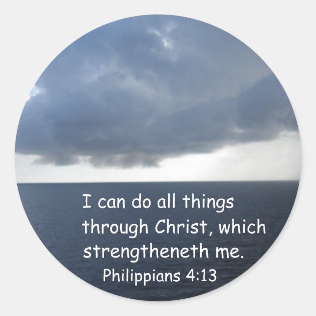 Philippinen 4:13 runder aufkleber (Vorderseite)