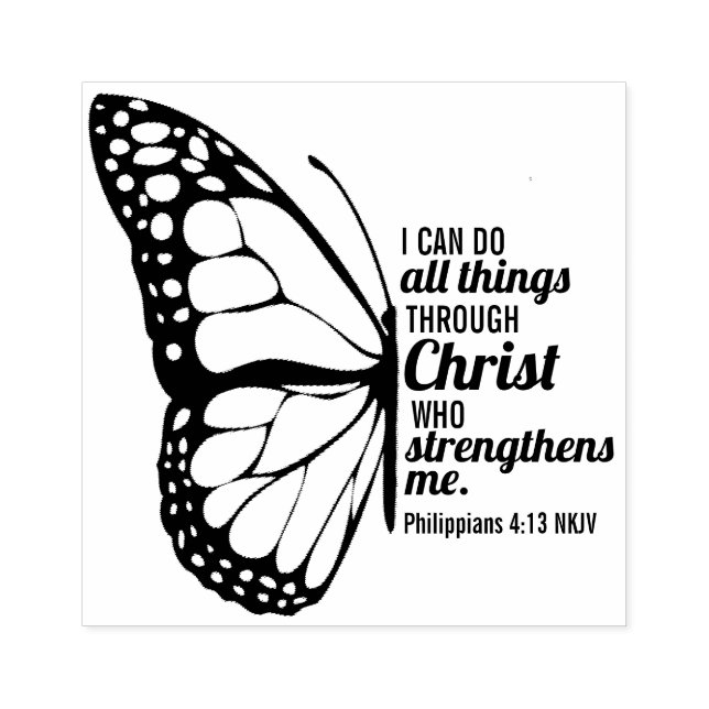 Philippinen 4:13 Schmetterlingsskriptur in der Bib Gummistempel (Prägung)