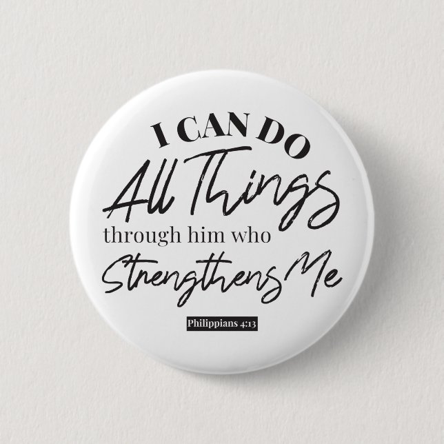 Philippinen 4:13 weiß button (Vorderseite)