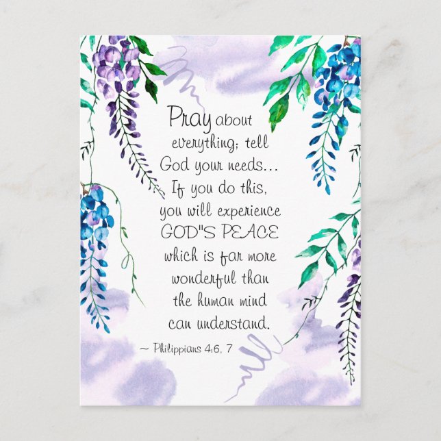 Philippinen 4:6-7 Betet über alles Postkarte (Vorderseite)