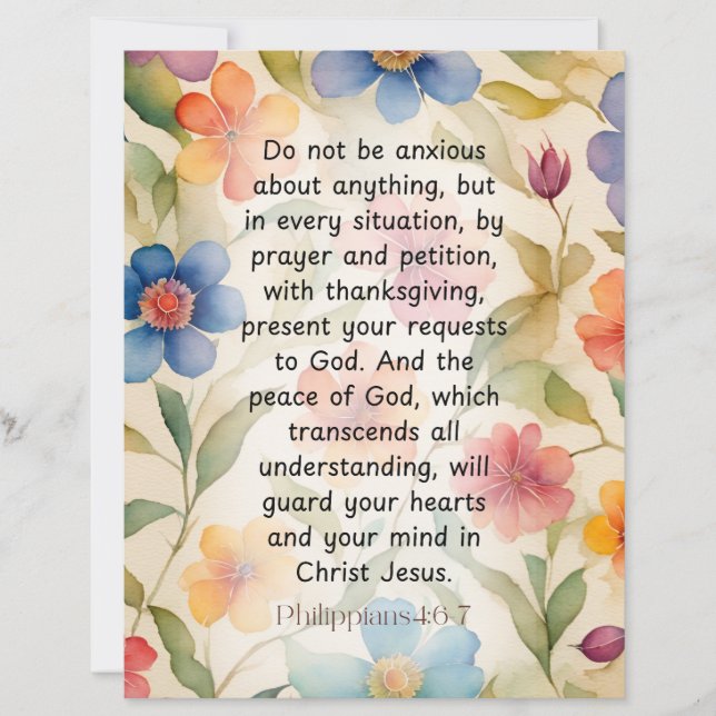 Philippinen 4:6-7 Christliche Bibelverse Wasserfar (Vorderseite)