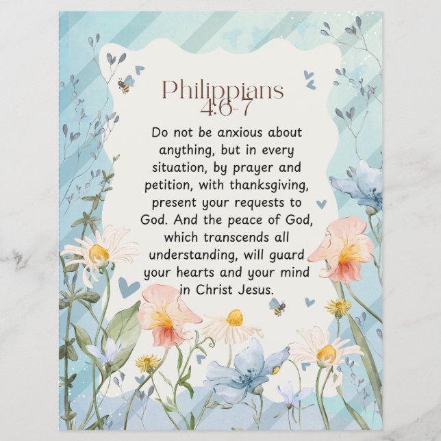 Philippinen 4:6-7 Christliche Bibelverse Wasserfar Flyer (Vorne)
