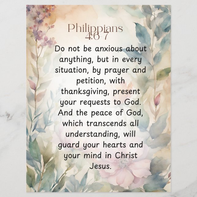 Philippinen 4:6-7 Christliche Bibelverse Wasserfar Flyer (Vorne)
