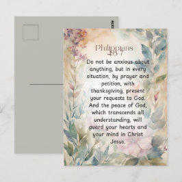 Philippinen 4:6-7 Christliche Bibelverse Wasserfar Postkarte