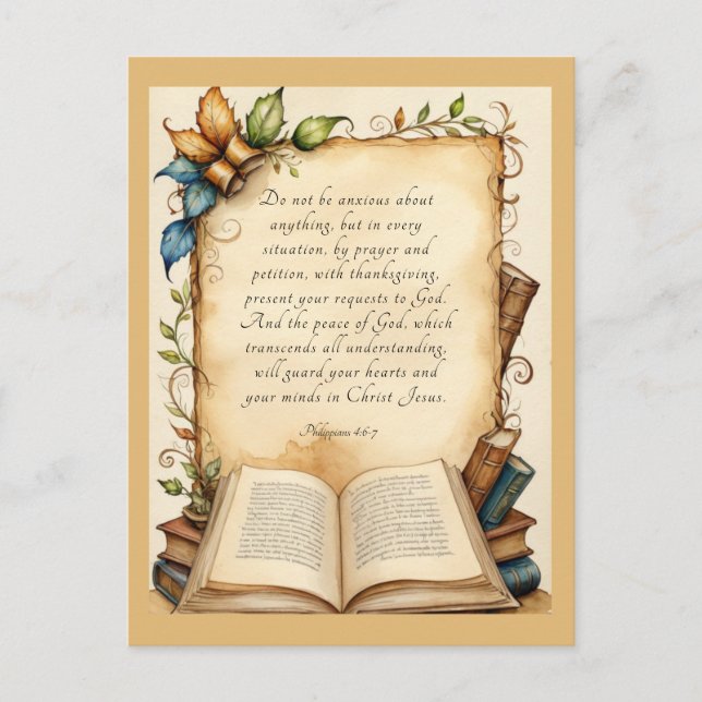 Philippinen 4:6-7 Christliche Bibelversen Kunst Postkarte (Vorderseite)