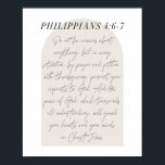 Philippinen 4:6-7 Minimal Boho Beige Arch Script Poster<br><div class="desc">Seien Sie nicht besorgt über irgendetwas - Philippinen 4:6-7 Minimal Boho Beige Arch Script</div>