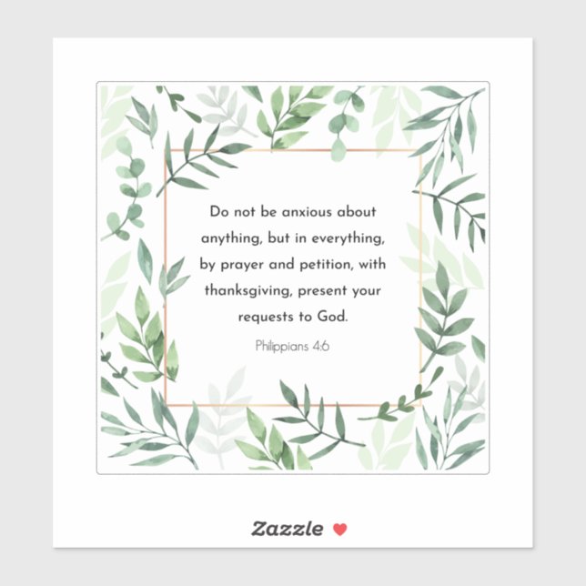 Philippinen 4:6, Bibelverse, Aufkleber (Blatt)