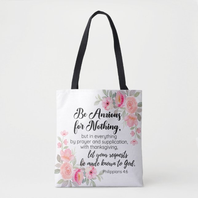 Philippinen 4:6 Fürchten Sie auf nichts Rosa Tasche (Vorderseite)