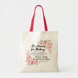 Philippinen 4:6 Fürchten Sie auf nichts Rosa Tragetasche