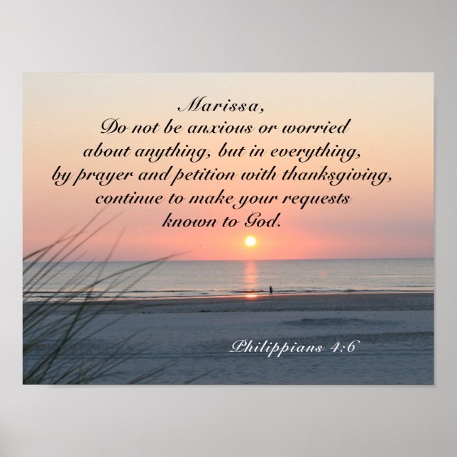 Philippinen 4:6 Sei nicht ängstlich oder besorgter Poster (Vorne)