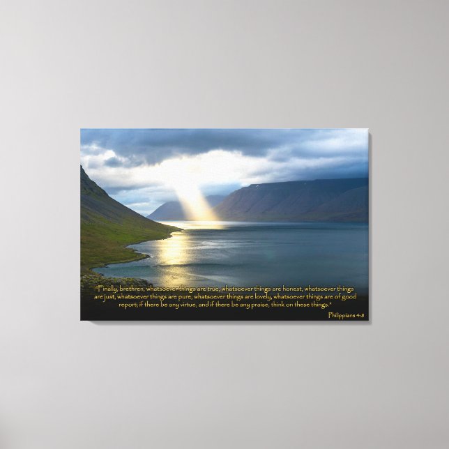 Philippinen 4:8 Christliche Bibelverse Leinwand Ar (Vorderseite)