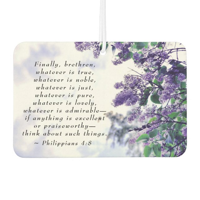 Philippinen 4:8 Was auch immer das reine Bibelvers Autolufterfrischer (Vorderseite)