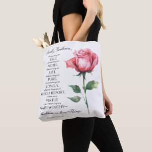 Philippinen 4:8 Was auch immer die Noble-Blume ist Tasche