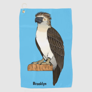 Philippinen-Adler-Vogel-Cartoon-Illustration Golfhandtuch