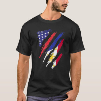 Philippinen American Grown Flag USA Patriot Herita T-Shirt