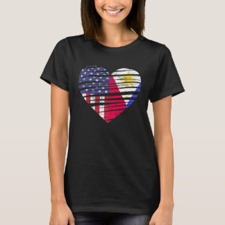 Philippinen American Grown Heart USA Patriot Herit T-Shirt