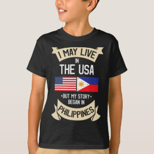 Philippinen Amerikanische Flagge USA Filipino Root T-Shirt