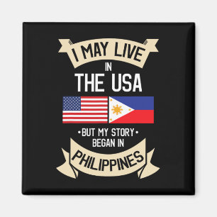 Philippinen Amerikanische Flagge USA Philippinisch Magnet