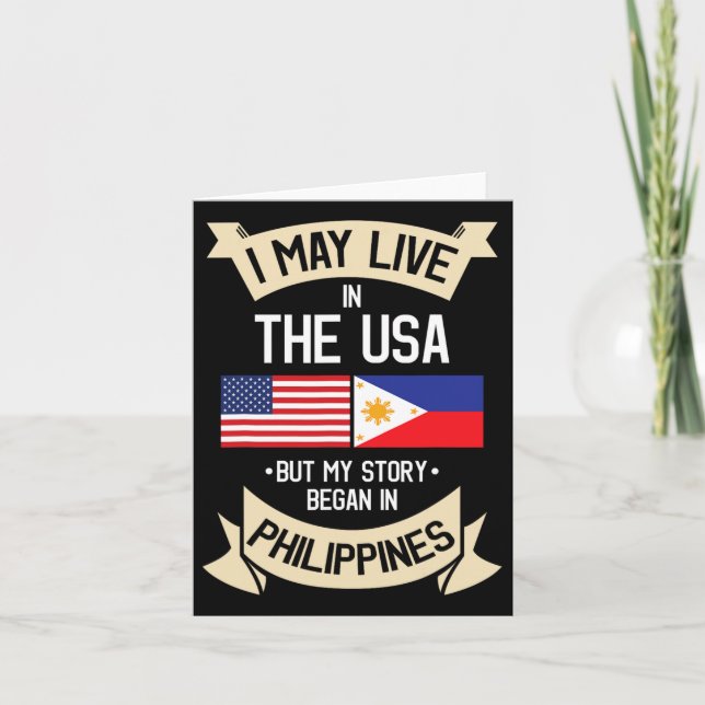 Philippinen Amerikanische Flagge USA Philippino Ro Karte (Vorderseite)