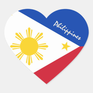 Philippinen-Aufkleber, Herz, Liebe, philippinische Herz-Aufkleber