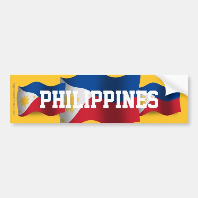 Philippinen, die Flagge wellenartig bewegen Autoaufkleber (Vorne)