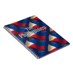 Philippinen, die Flagge wellenartig bewegen Notizblock