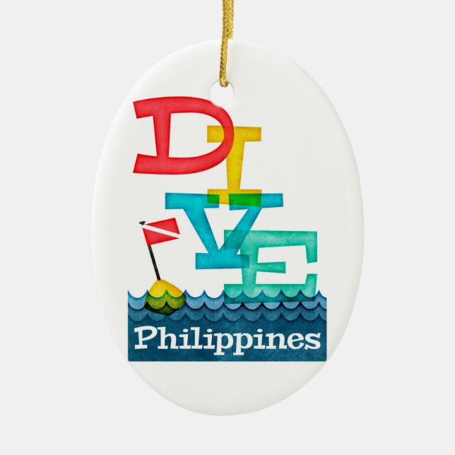 Philippinen Dive - Colorful Scuba Keramik Ornament (Vorne)