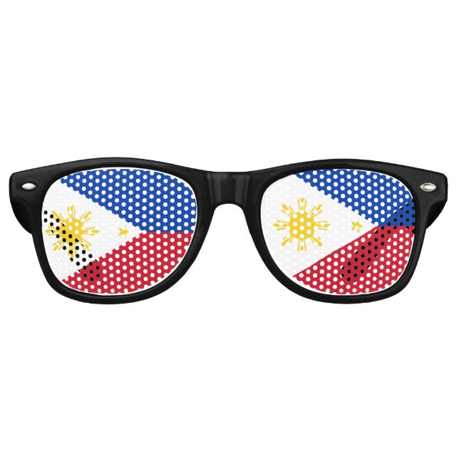 Philippinen Erwachsene Retro Party Shades, schwarz Partybrille (Vorderseite)